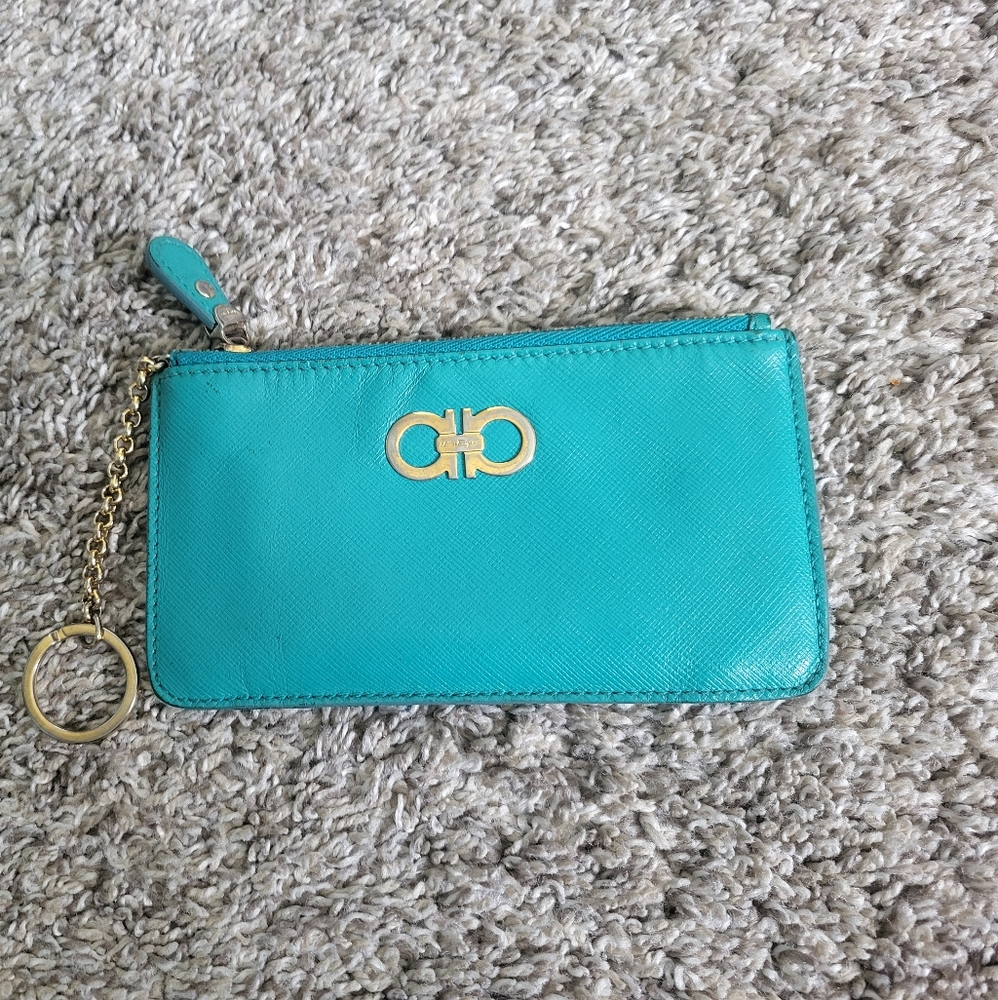 Preowned Salvatore Ferragamo Key Chain Coin Pouch Wallet.